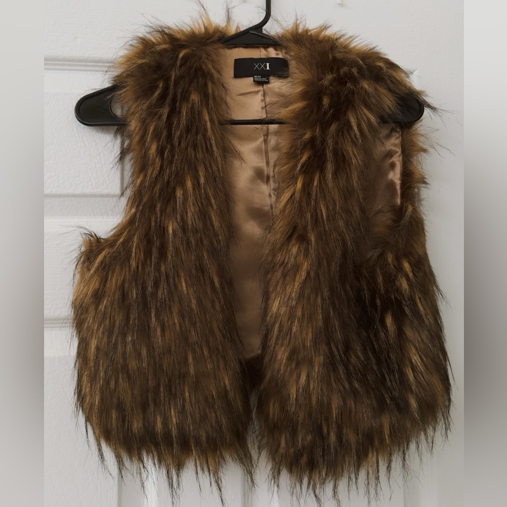 Forever 21 Brown Faux Fur Vest